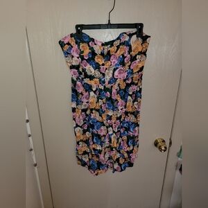 Vintage Torrid Multicolor Roses Mini Dress Y2K Casual Summer Womens Size 2XL